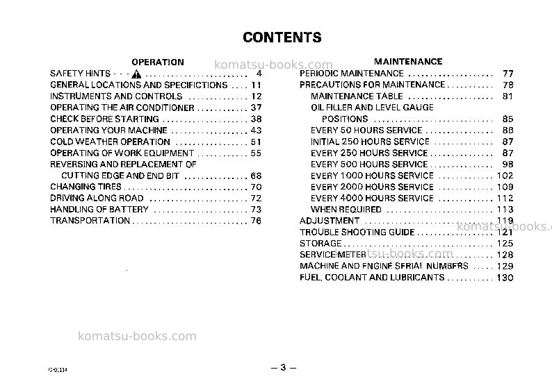 Komatsu gd725a-1jpn Operation manual cover Page 4 Komatsu gd725a-1jpn Operation manual cover Page 4