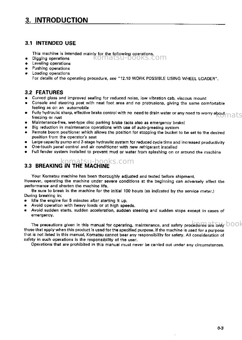 Komatsu wa420-3jpn Operation manual cover Page 4