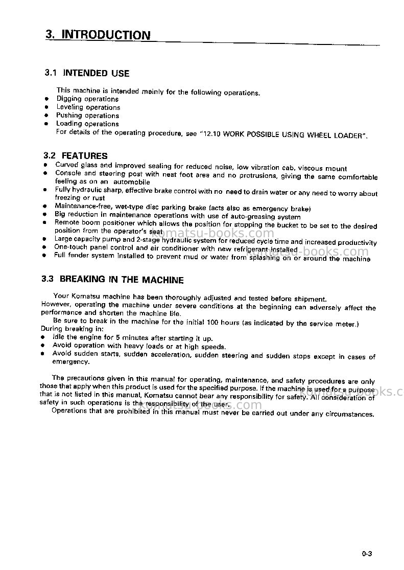 Komatsu wa470-3jpn Operation manual cover Page 4