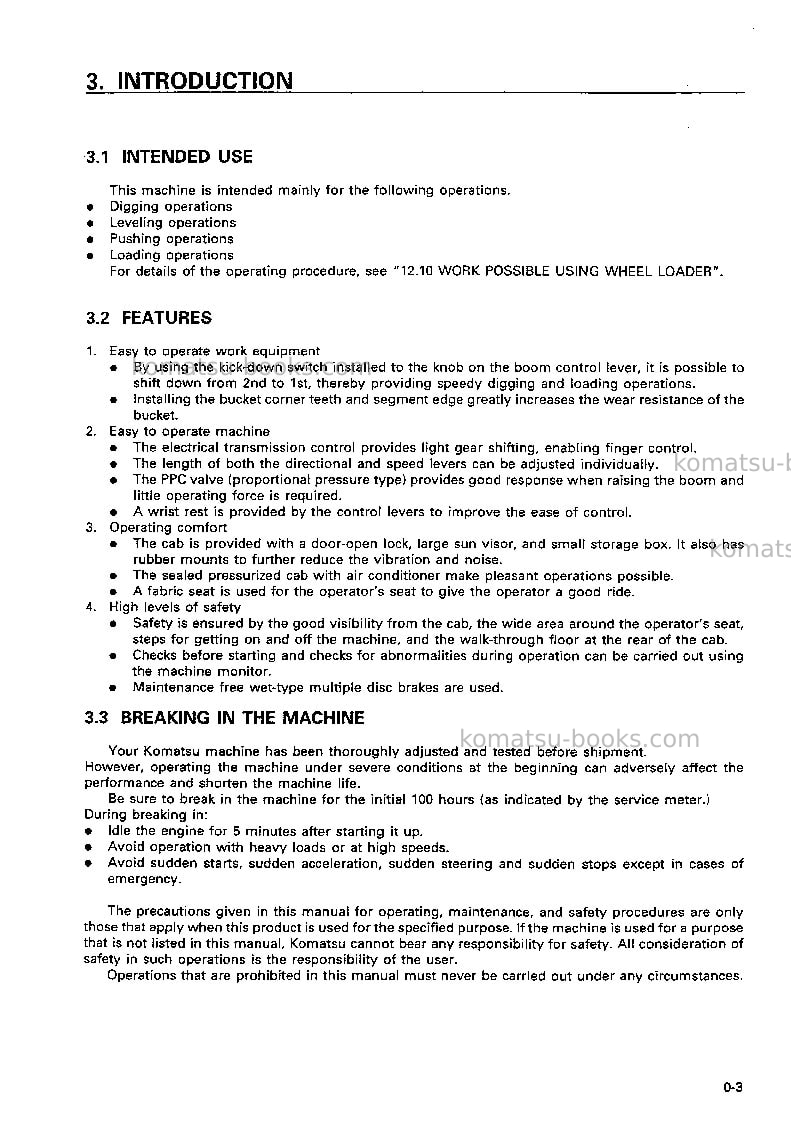 Komatsu wa600-3jpn Operation manual cover Page 4 Komatsu wa600-3jpn Operation manual cover Page 4