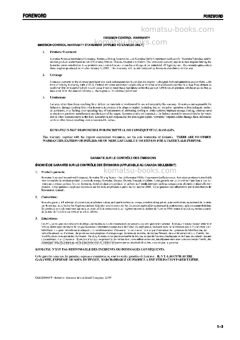 Komatsu pc750-6jpn Operation manual cover Page 4 Komatsu pc750-6jpn Operation manual cover Page 4