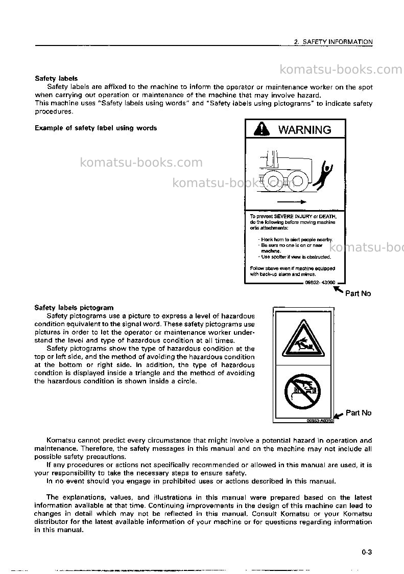 Komatsu gd305a-3jpn Operation manual cover Page 4 Komatsu gd305a-3jpn Operation manual cover Page 4
