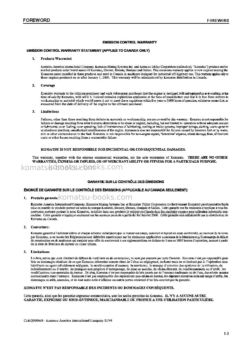 Komatsu pc60-7jpn Operation manual cover Page 4