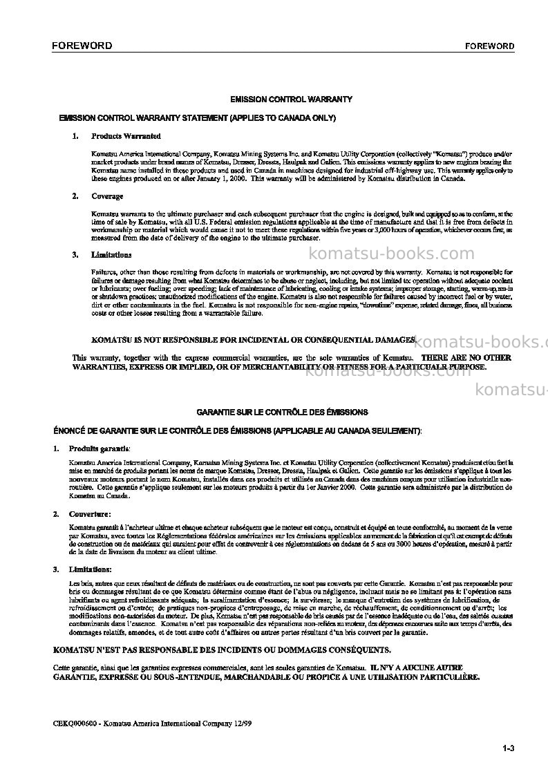 Komatsu pc20mrx-1jpn Operation manual cover Page 4 Komatsu pc20mrx-1jpn Operation manual cover Page 4