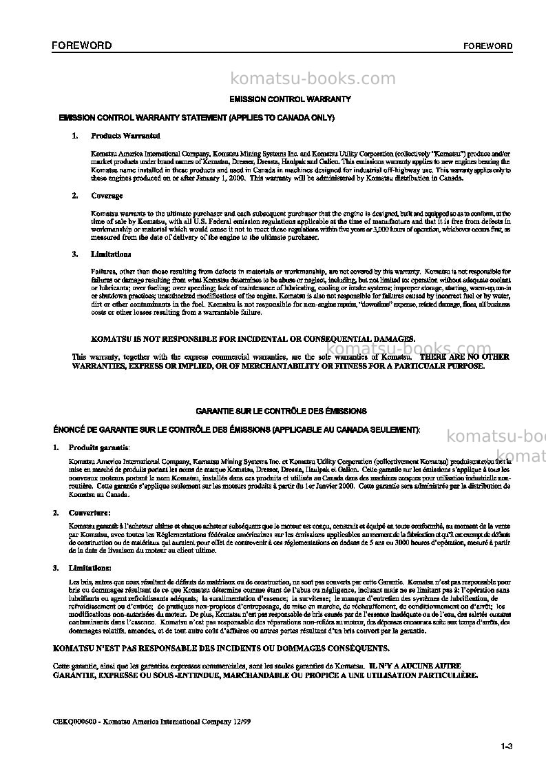Komatsu pc128us-2jpn Operation manual cover Page 4 Komatsu pc128us-2jpn Operation manual cover Page 4