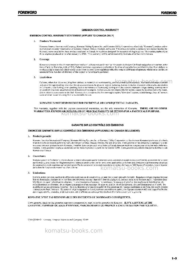 Komatsu pc128us-2jpn-for eu Operation manual cover Page 4