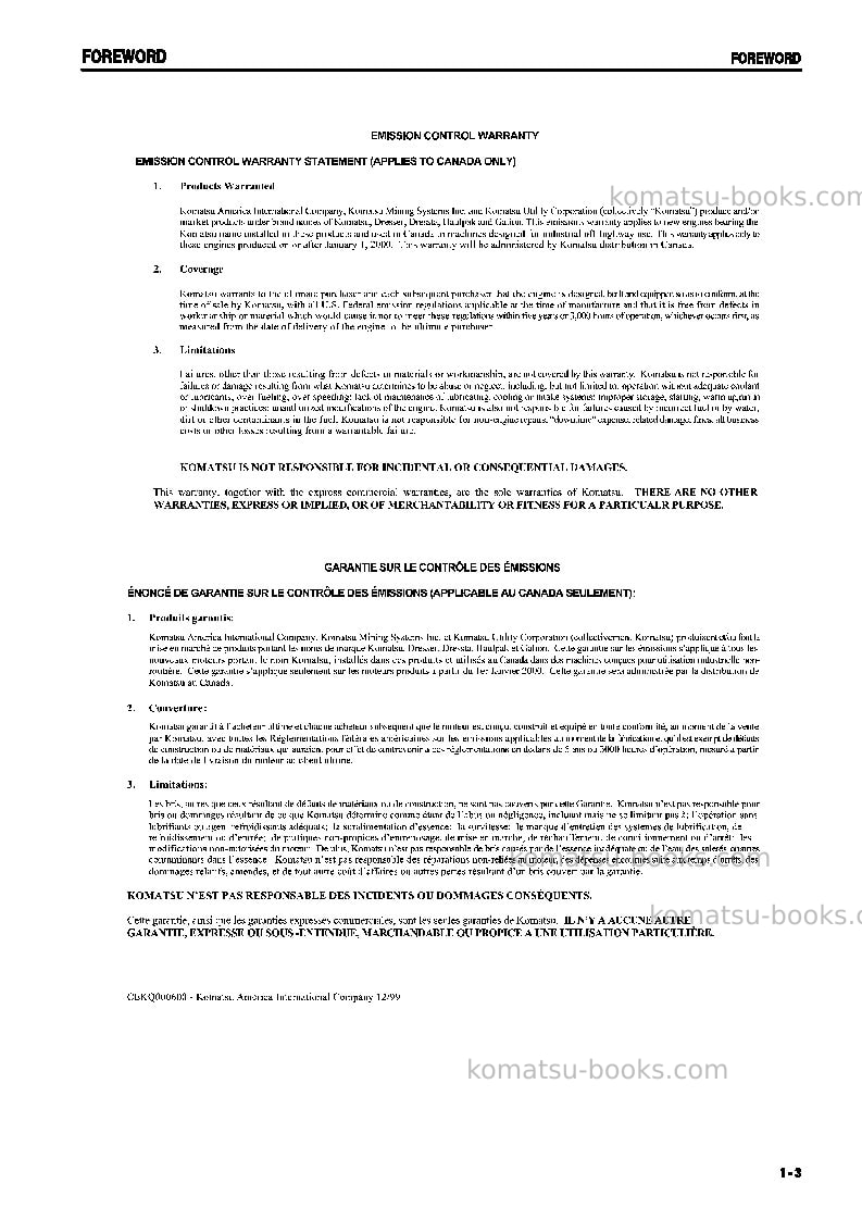 Komatsu pc128us-2jpn-for eu Operation manual cover Page 4
