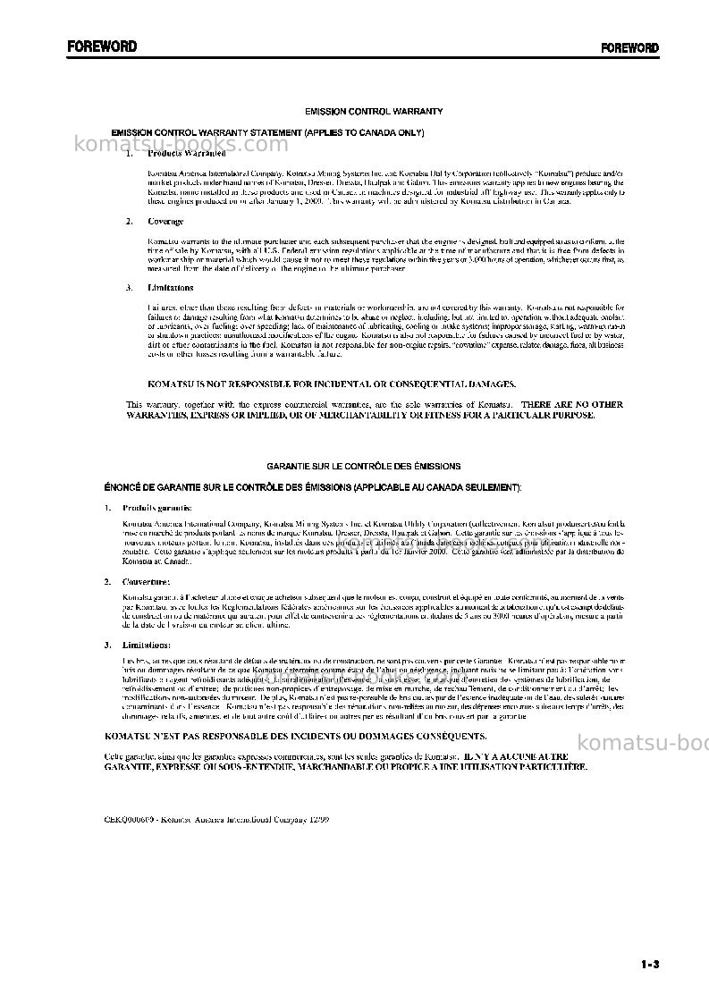 Komatsu gd555-3jpn-for n. america Operation manual cover Page 4 Komatsu gd555-3jpn-for n. america Operation manual cover Page 4