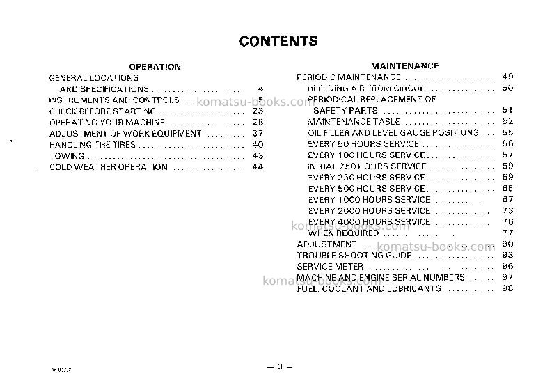 Komatsu wa150-1jpn Operation manual cover Page 4 Komatsu wa150-1jpn Operation manual cover Page 4