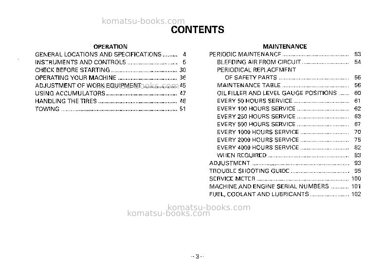 Komatsu wa450-1jpn-logging Operation manual cover Page 4 Komatsu wa450-1jpn-logging Operation manual cover Page 4