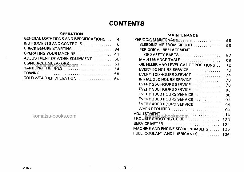 Komatsu wa350-1jpn Manual de operação capa Página 4 Komatsu wa350-1jpn Manual de operação capa Página 4
