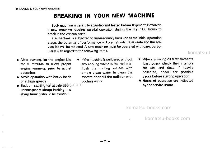 Komatsu wa350-1jpn Operation manual cover Page 4