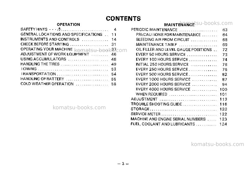 Komatsu wa450-1jpn-c spec Operation manual cover Page 4 Komatsu wa450-1jpn-c spec Operation manual cover Page 4