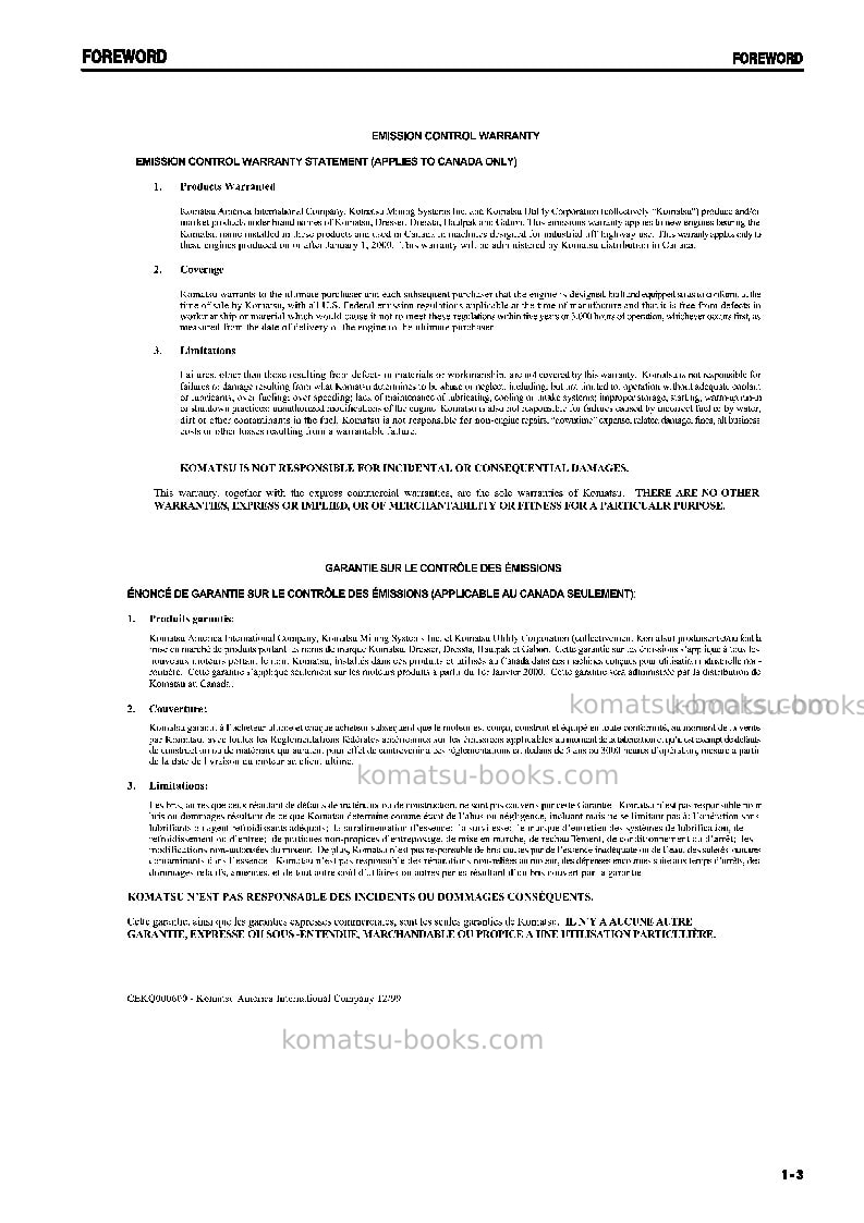 Komatsu gd555-3jpn-a Operation manual cover Page 4 Komatsu gd555-3jpn-a Operation manual cover Page 4