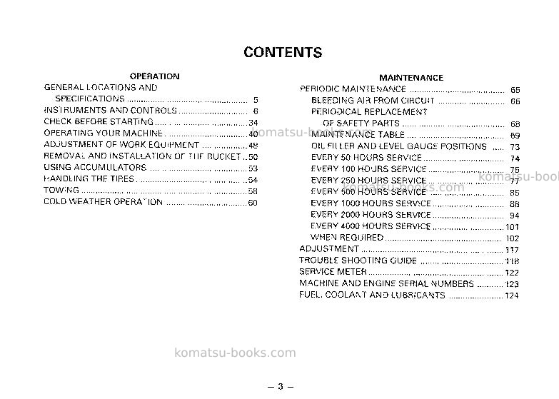Komatsu wa500-1jpn Operation manual cover Page 4 Komatsu wa500-1jpn Operation manual cover Page 4
