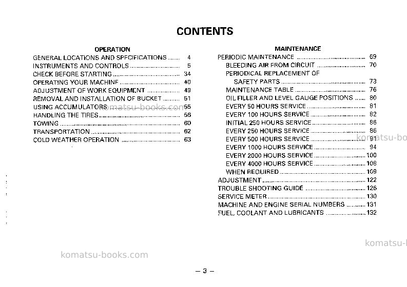Komatsu wa800-2jpn Operation manual cover Page 4 Komatsu wa800-2jpn Operation manual cover Page 4
