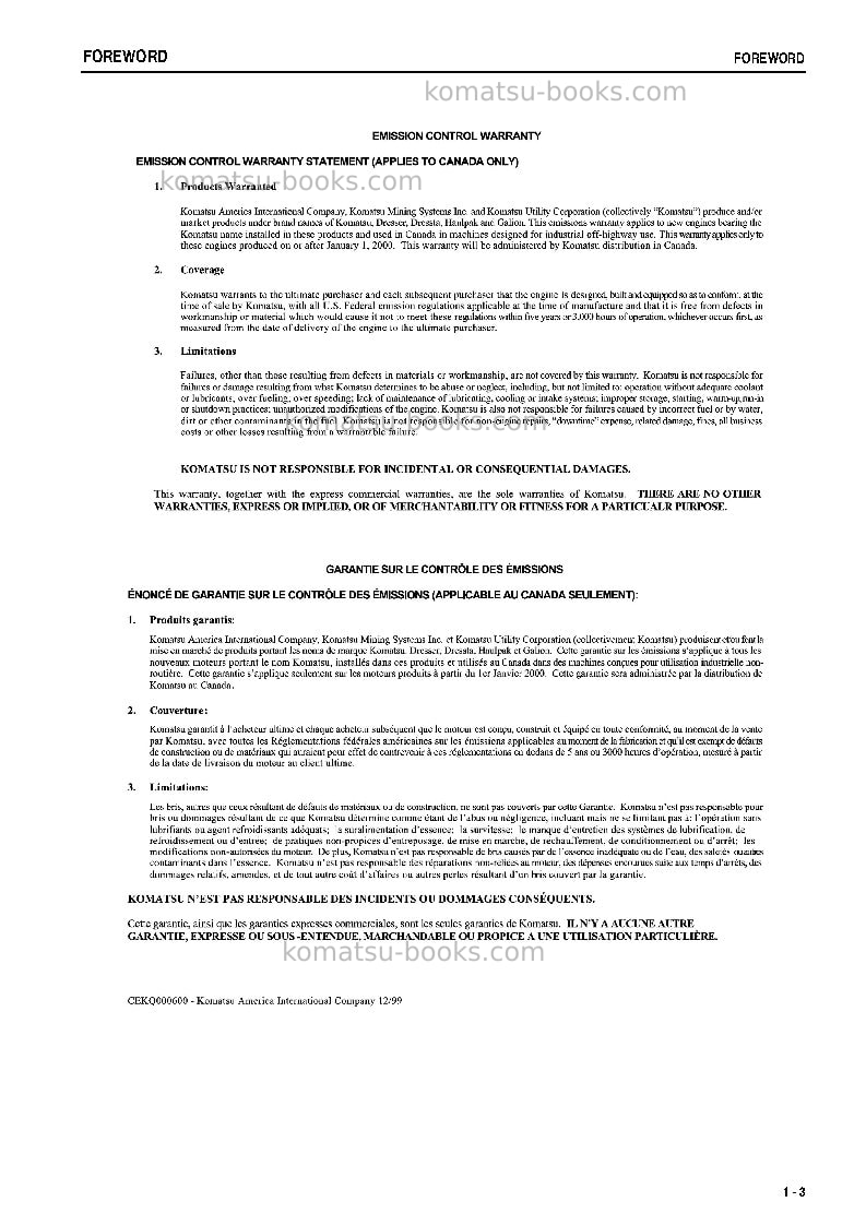 Komatsu d275ax-5jpn Operation manual cover Page 4 Komatsu d275ax-5jpn Operation manual cover Page 4