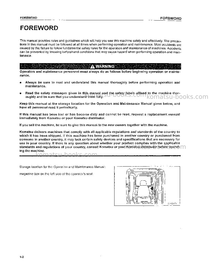 Komatsu pc200lc-7tha Operation manual cover Page 4 Komatsu pc200lc-7tha Operation manual cover Page 4