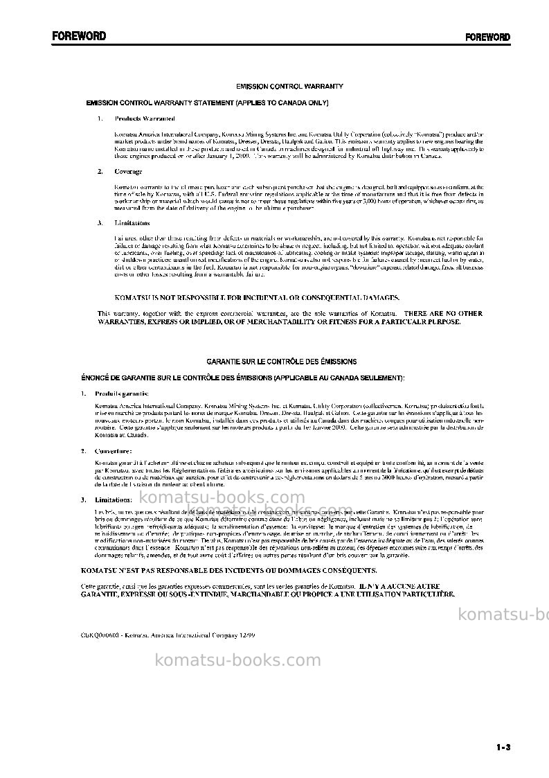 Komatsu pc78us-6jpn-for norway Operation manual cover Page 4 Komatsu pc78us-6jpn-for norway Operation manual cover Page 4