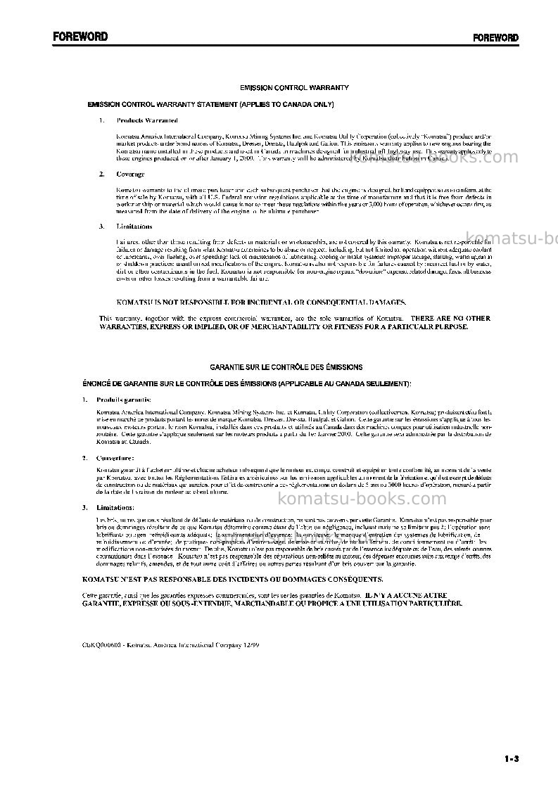 Komatsu bz210-1jpn Operation manual cover Page 4 Komatsu bz210-1jpn Operation manual cover Page 4
