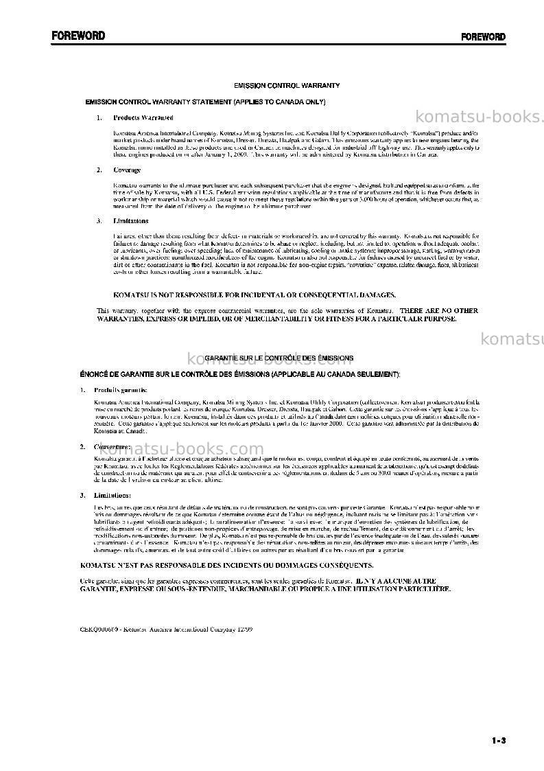 Komatsu pc138us-2jpn Operation manual cover Page 4 Komatsu pc138us-2jpn Operation manual cover Page 4