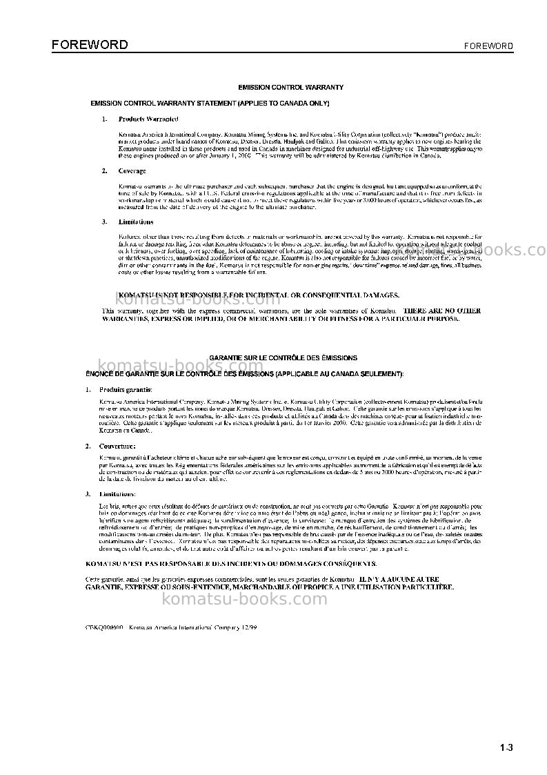 Komatsu pc600-7jpn Operation manual cover Page 4 Komatsu pc600-7jpn Operation manual cover Page 4