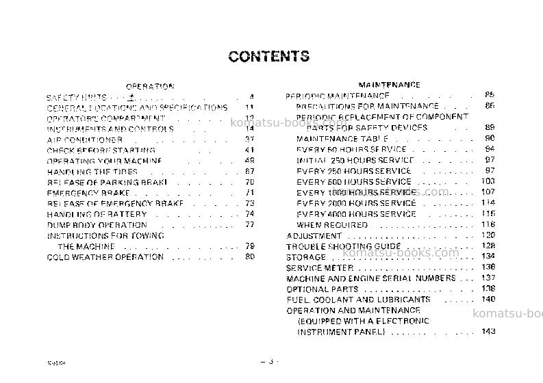Komatsu hd465-3jpn Operation manual cover Page 4 Komatsu hd465-3jpn Operation manual cover Page 4