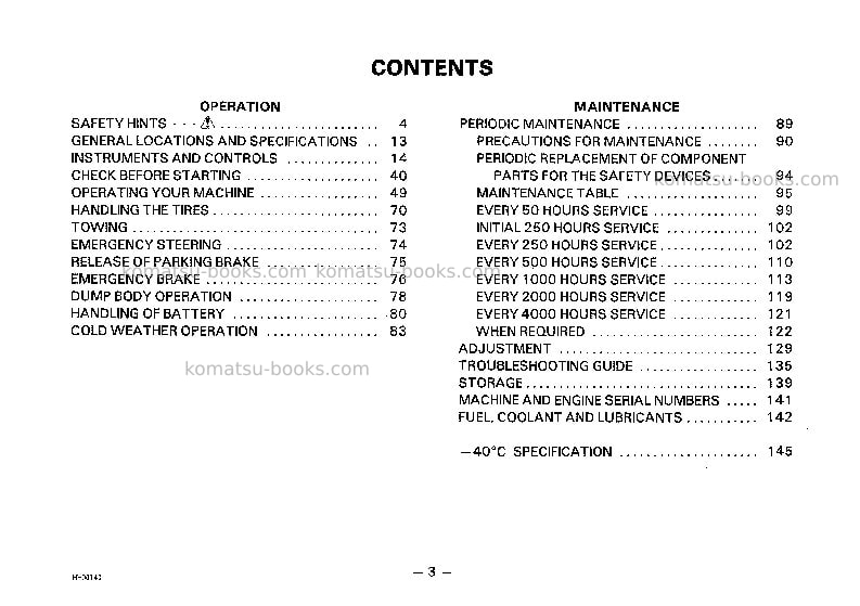 Komatsu hd785-2jpn--40c degree Operation manual cover Page 4