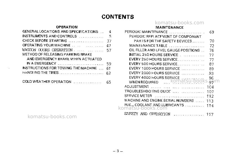 Komatsu hd1400b-3jpn Operation manual cover Page 4 Komatsu hd1400b-3jpn Operation manual cover Page 4