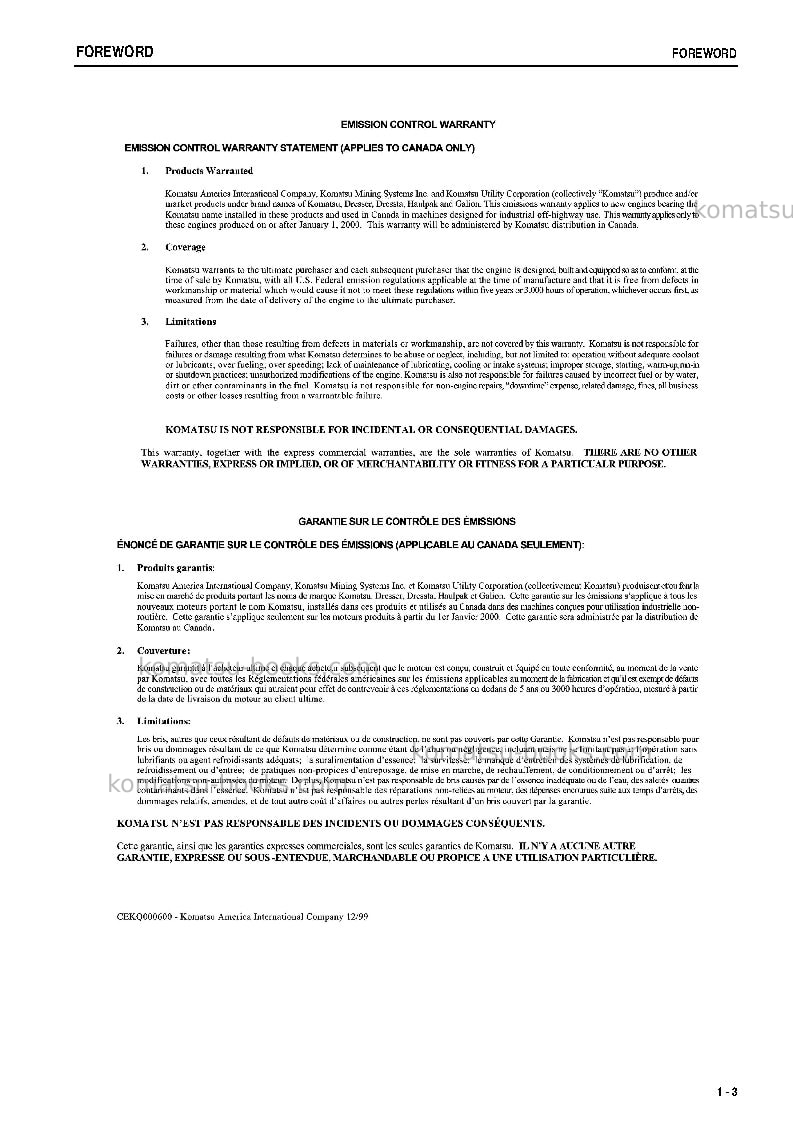 Komatsu wa30-5jpn Operation manual cover Page 4