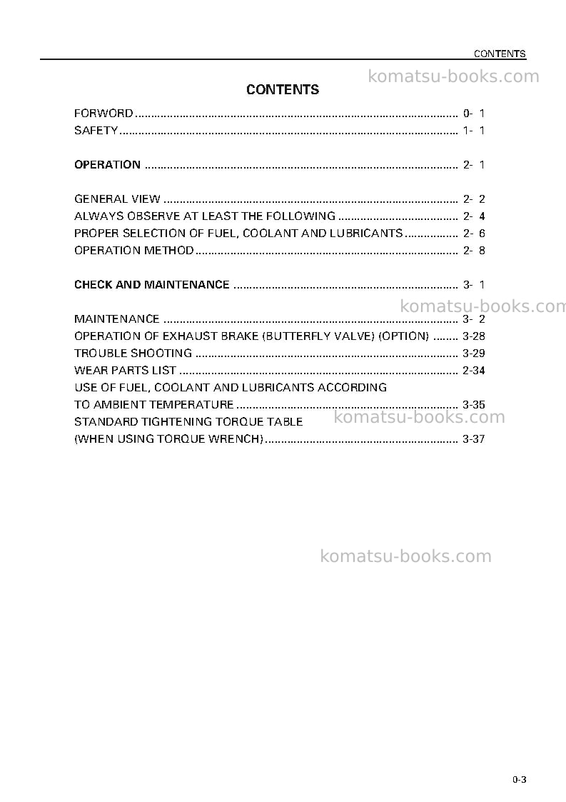 Komatsu sa6d140-h-1jpn Operation manual cover Page 4 Komatsu sa6d140-h-1jpn Operation manual cover Page 4