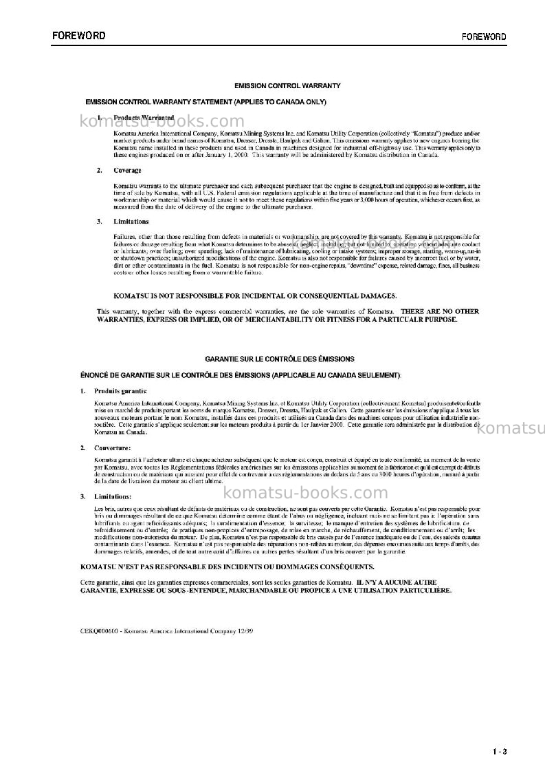 Komatsu br550jg-1jpn Operation manual cover Page 4 Komatsu br550jg-1jpn Operation manual cover Page 4