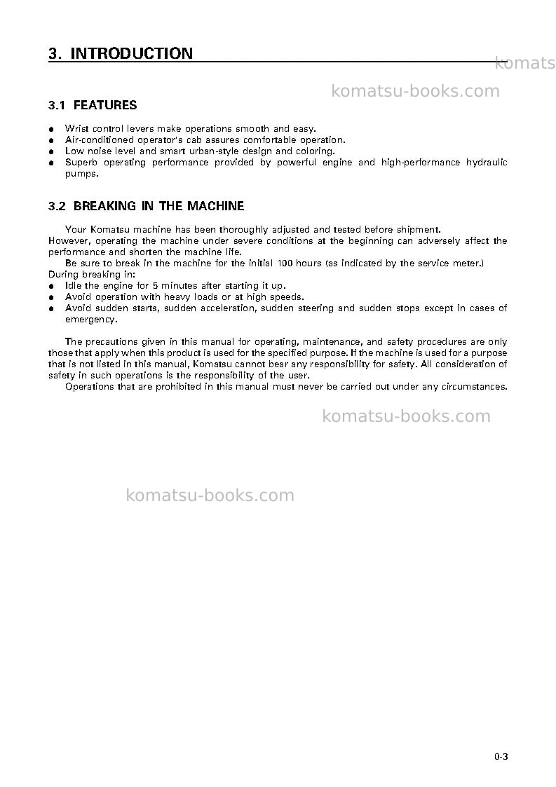 Komatsu pc400lc-6jpn-pipe looper spec, excel Operation manual cover Page 4 Komatsu pc400lc-6jpn-pipe looper spec, excel Operation manual cover Page 4