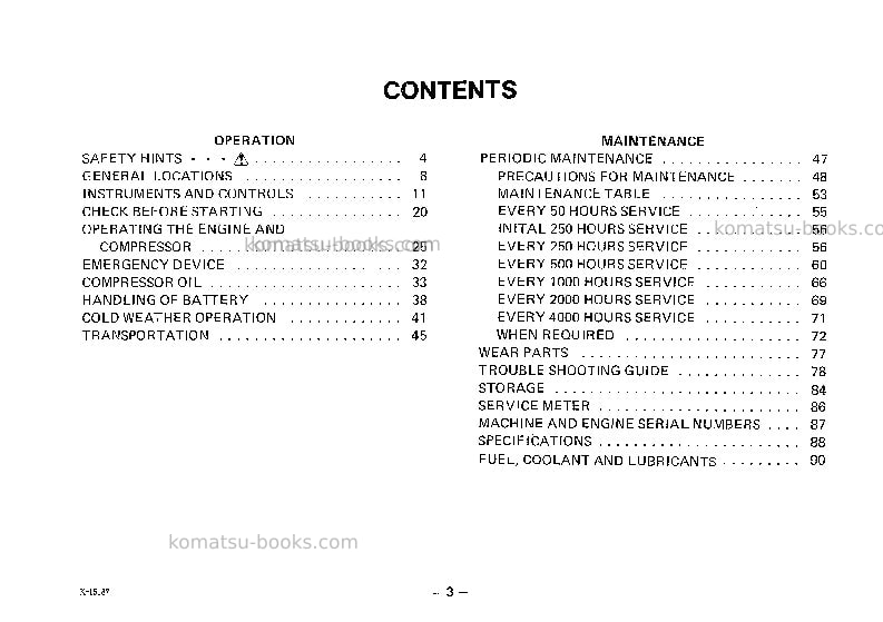 Komatsu ec260z-1jpn Operation manual cover Page 4