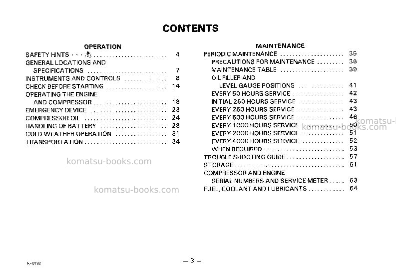 Komatsu ec50z-5jpn Operation manual cover Page 4 Komatsu ec50z-5jpn Operation manual cover Page 4