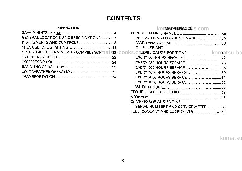 Komatsu ec35zsb-2jpn Operation manual cover Page 4 Komatsu ec35zsb-2jpn Operation manual cover Page 4
