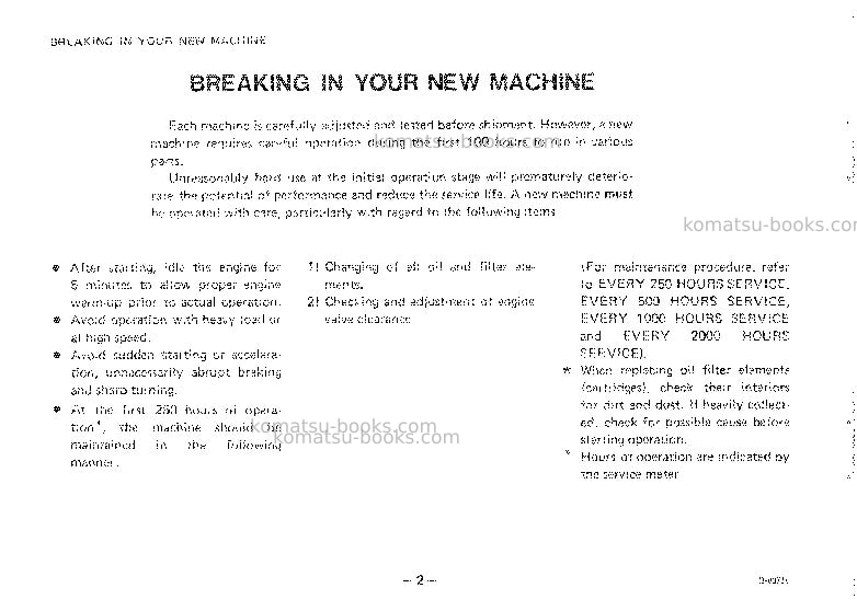 Komatsu d20s-5jpn Operation manual cover Page 4 Komatsu d20s-5jpn Operation manual cover Page 4