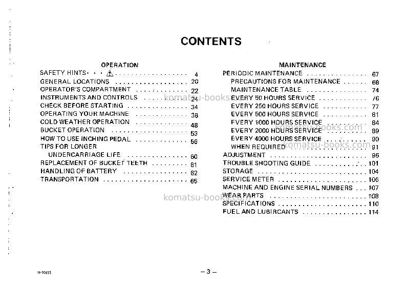 Komatsu d31s-17jpn Operation manual cover Page 4 Komatsu d31s-17jpn Operation manual cover Page 4