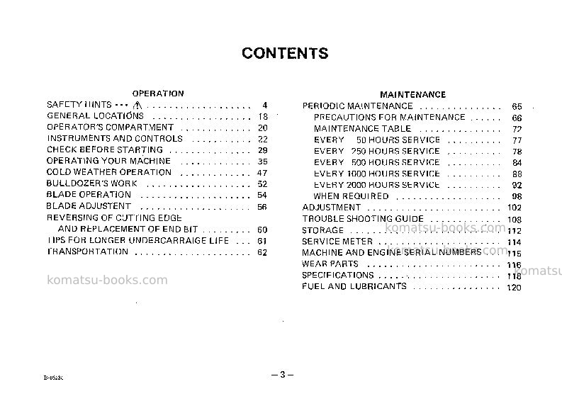Komatsu d50a-16jpn Operation manual cover Page 4 Komatsu d50a-16jpn Operation manual cover Page 4