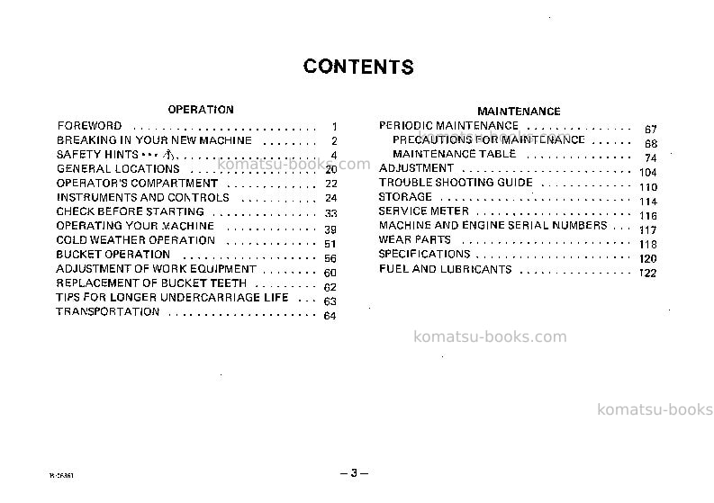 Komatsu d50s-16jpn Operation manual cover Page 4