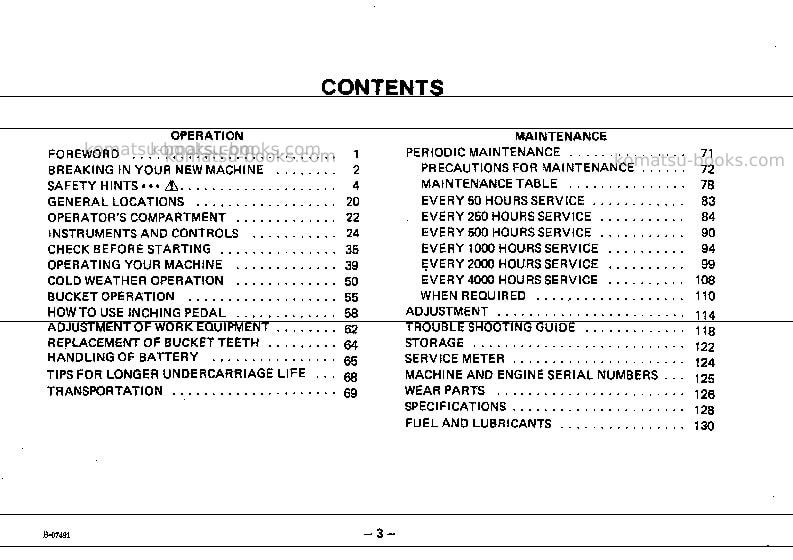 Komatsu d57s-1jpn Operation manual cover Page 4 Komatsu d57s-1jpn Operation manual cover Page 4