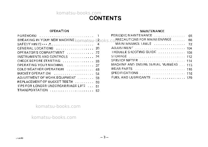 Komatsu d53s-16jpn Operation manual cover Page 4 Komatsu d53s-16jpn Operation manual cover Page 4
