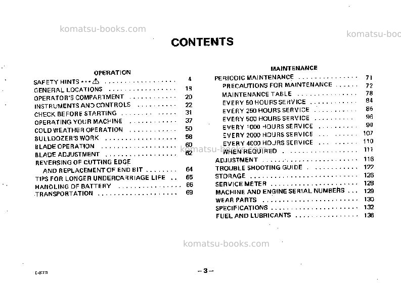 Komatsu d65e-6jpn Operation manual cover Page 4 Komatsu d65e-6jpn Operation manual cover Page 4