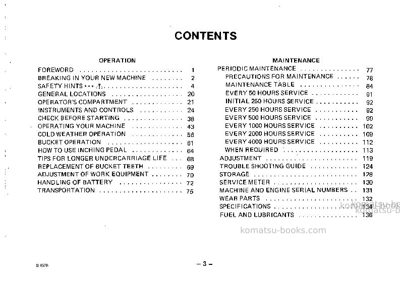 Komatsu d75s-3jpn Operation manual cover Page 4