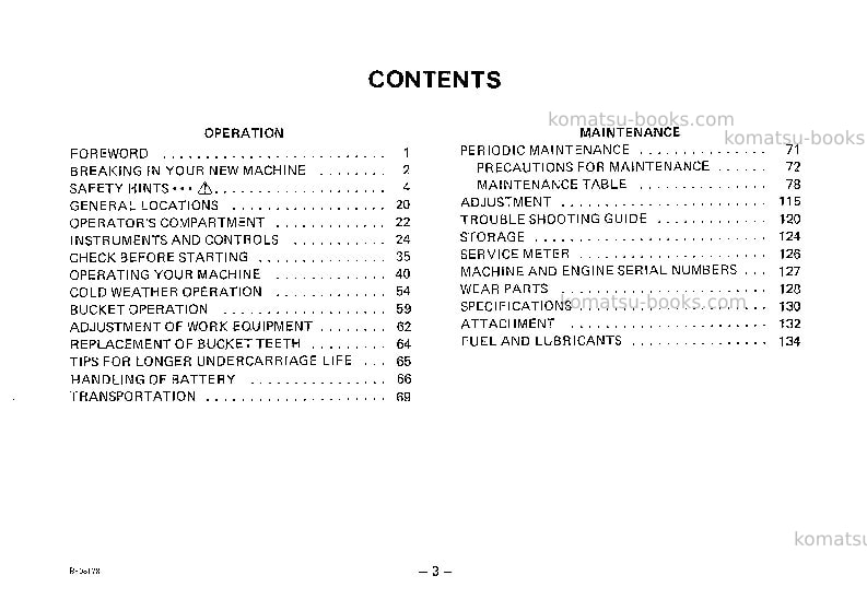 Komatsu d65s-7jpn Operation manual cover Page 4 Komatsu d65s-7jpn Operation manual cover Page 4