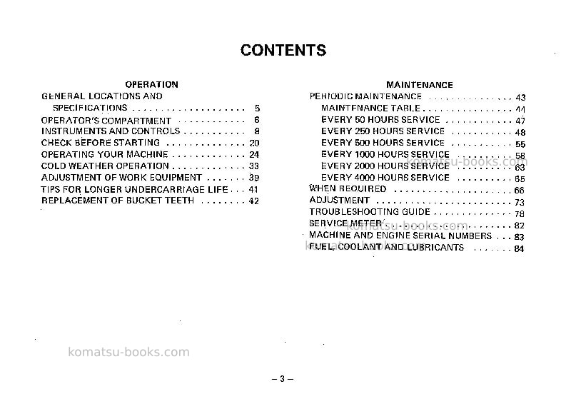 Komatsu d95s-2jpn Operation manual cover Page 4