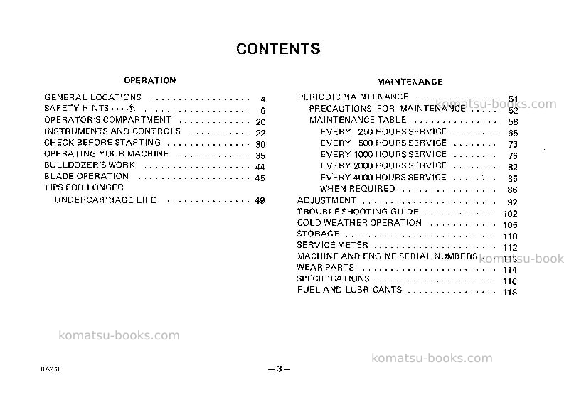 Komatsu d85p-18jpn Operation manual cover Page 4 Komatsu d85p-18jpn Operation manual cover Page 4