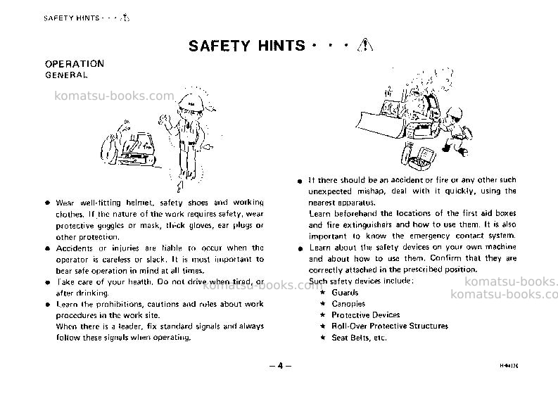 Komatsu d155a-1jpn Operation manual cover Page 4 Komatsu d155a-1jpn Operation manual cover Page 4