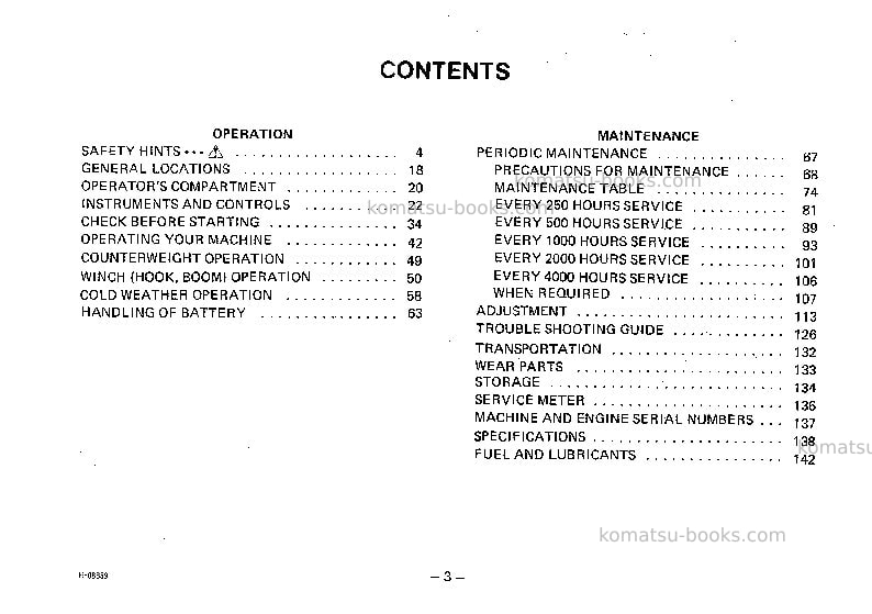 Komatsu d155c-1jpn Operation manual cover Page 4 Komatsu d155c-1jpn Operation manual cover Page 4
