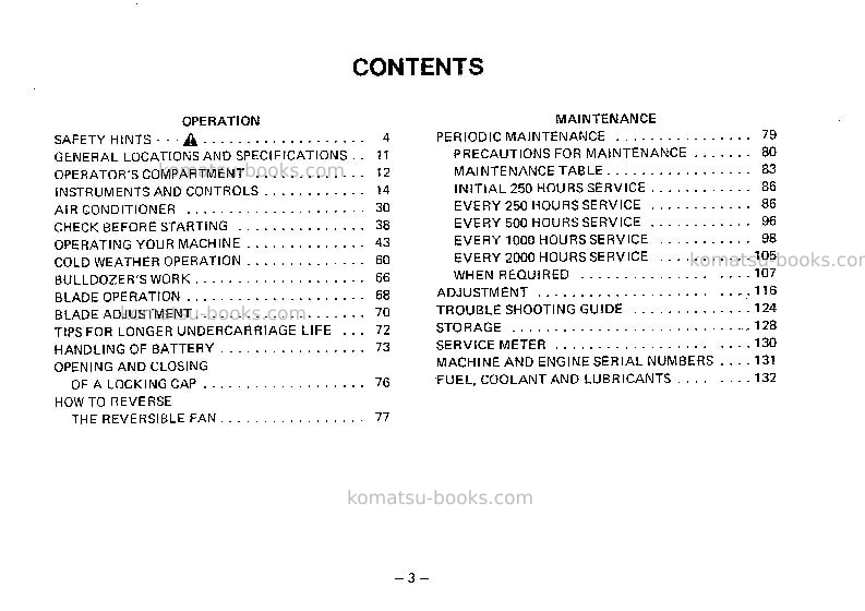 Komatsu d355a-3jpn-x Operation manual cover Page 4 Komatsu d355a-3jpn-x Operation manual cover Page 4